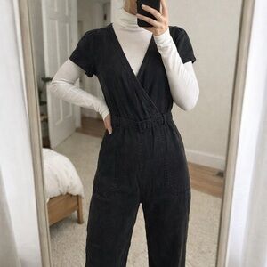 Black Short Sleeve Jumpsuit & Long Sleeve Set